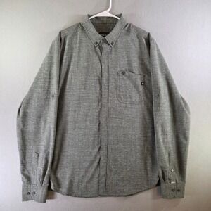 Marmot XL Green Heathered Slub Long Sleeve Roll Tab Button Down Shirt Gorpcore